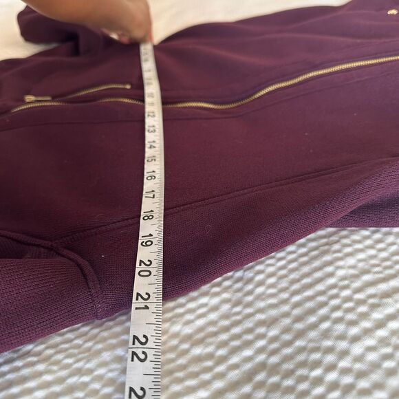 Calvin Klein Women's Full-Zip High Neck Fleece Jacket Purple Sweater Size L - Picture 6 of 9